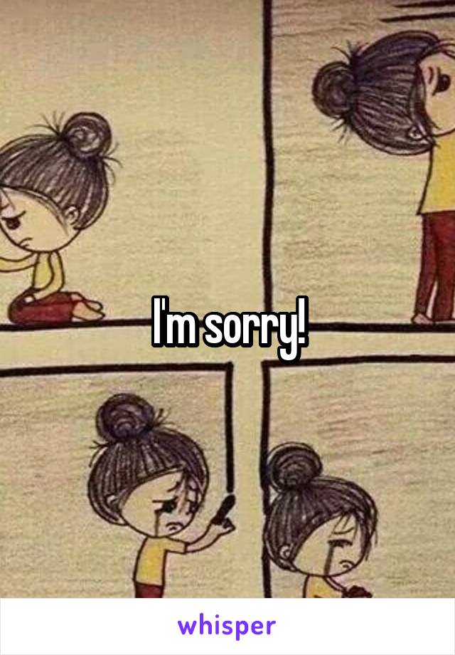 I'm sorry!