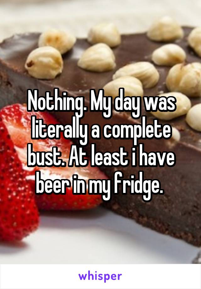 Nothing. My day was literally a complete bust. At least i have beer in my fridge. 