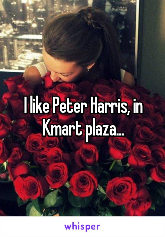 I like Peter Harris, in Kmart plaza...