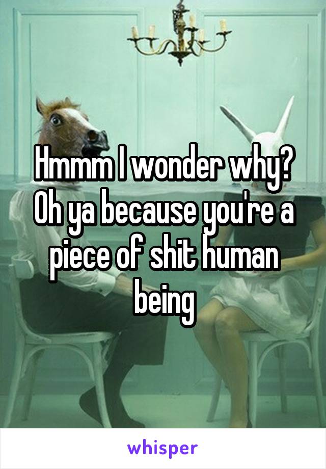 Hmmm I wonder why? Oh ya because you're a piece of shit human being