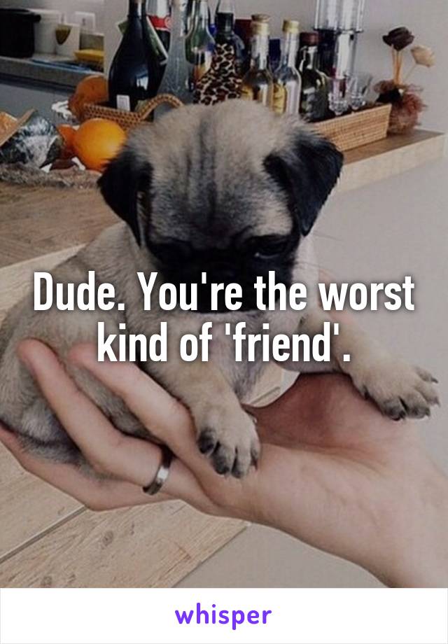 Dude. You're the worst kind of 'friend'.