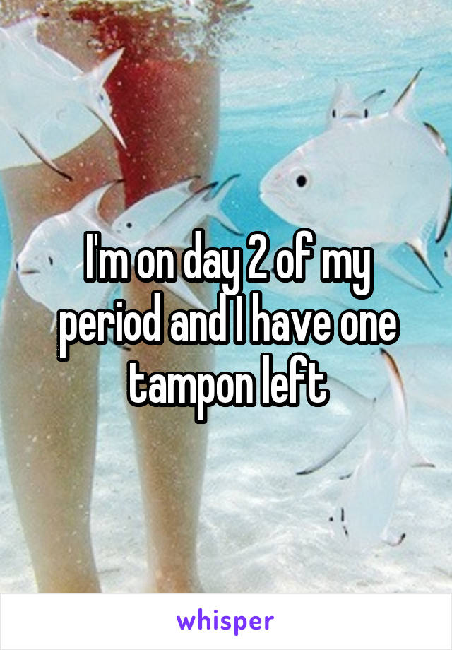 I'm on day 2 of my period and I have one tampon left