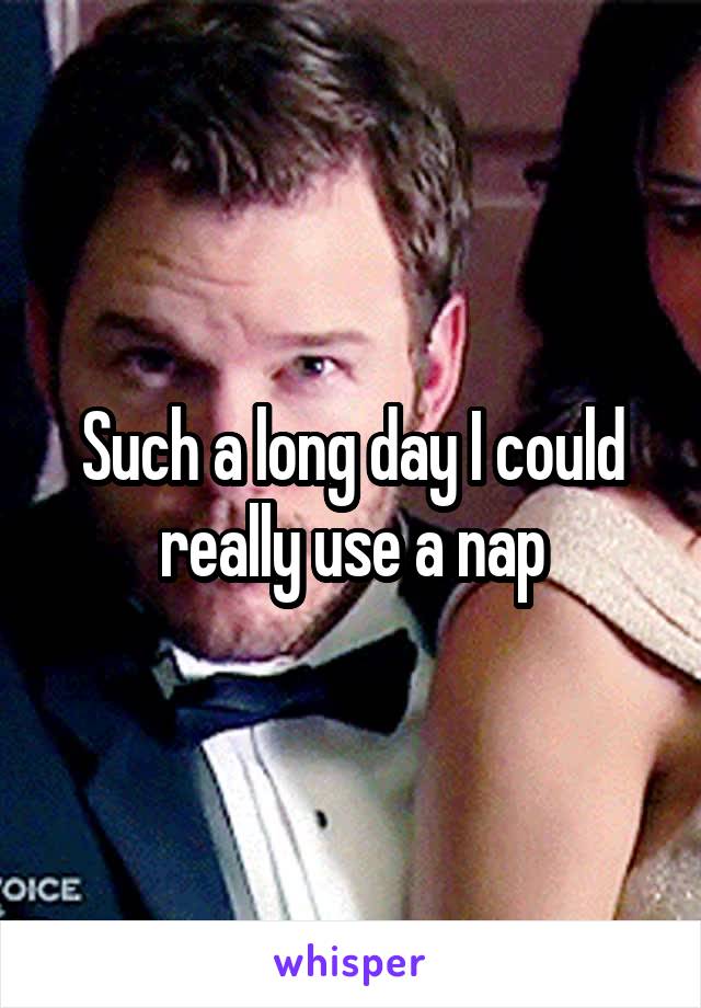 Such a long day I could really use a nap