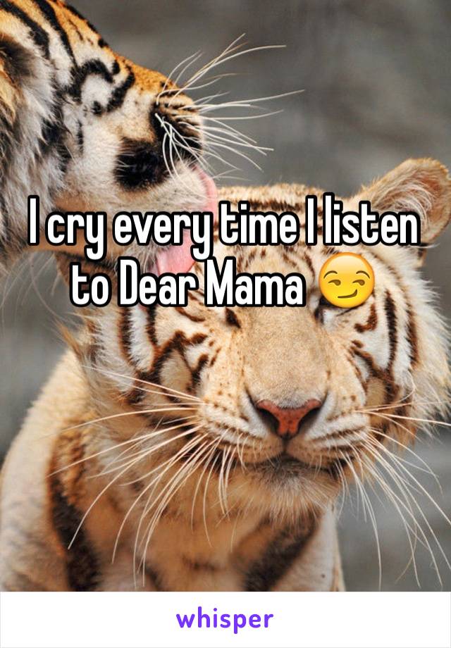 I cry every time I listen to Dear Mama 😏