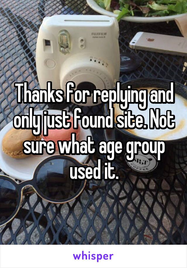 Thanks for replying and only just found site. Not sure what age group used it.