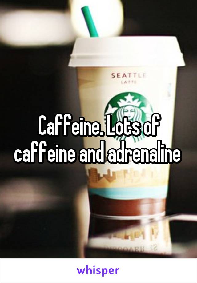 Caffeine. Lots of caffeine and adrenaline 