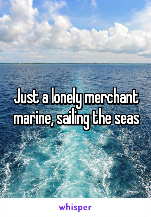 Just a lonely merchant marine, sailing the seas