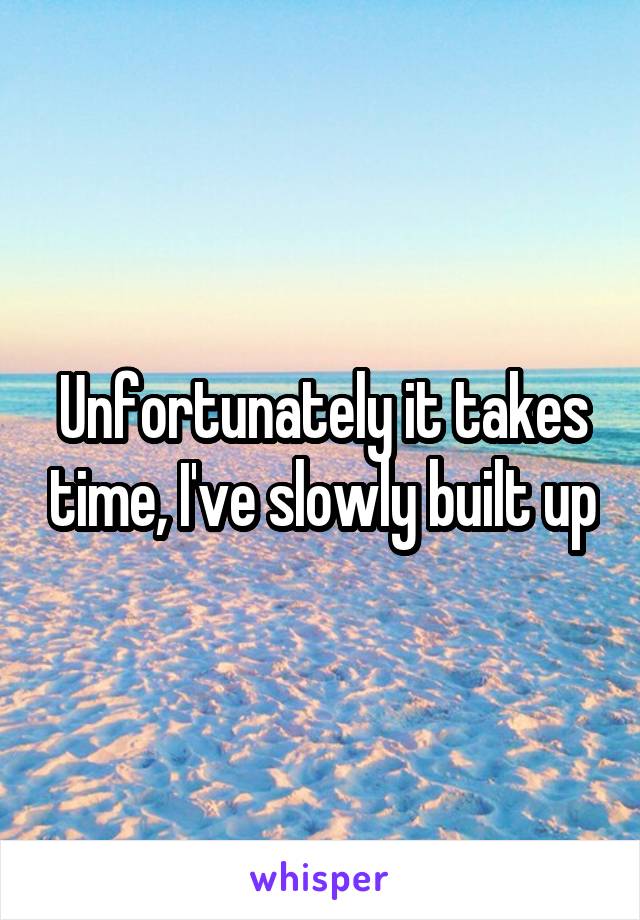 Unfortunately it takes time, I've slowly built up