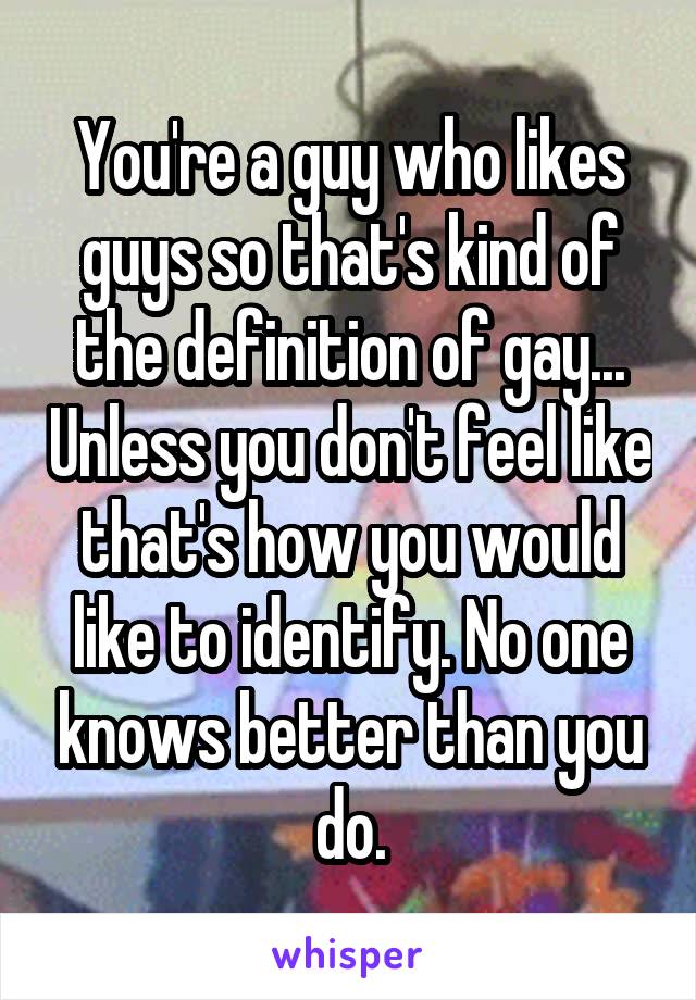 You're a guy who likes guys so that's kind of the definition of gay... Unless you don't feel like that's how you would like to identify. No one knows better than you do.