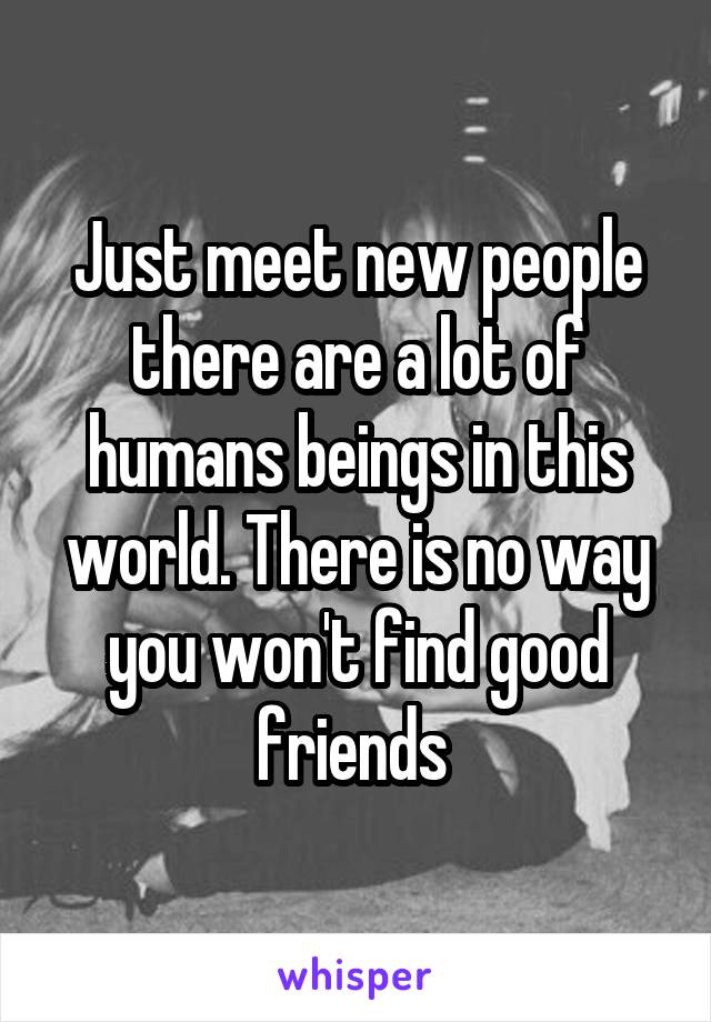 Just meet new people there are a lot of humans beings in this world. There is no way you won't find good friends 