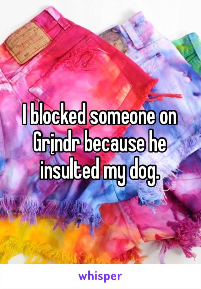 I blocked someone on Grįndr because he insulted my dog. 