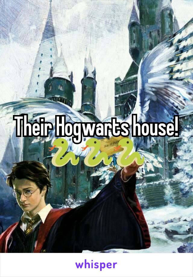 Their Hogwarts house!
🐍🐍🐍