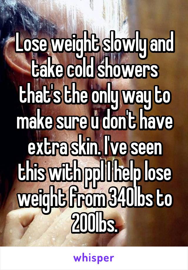 Lose weight slowly and take cold showers that's the only way to make sure u don't have extra skin. I've seen this with ppl I help lose weight from 340lbs to 200lbs.