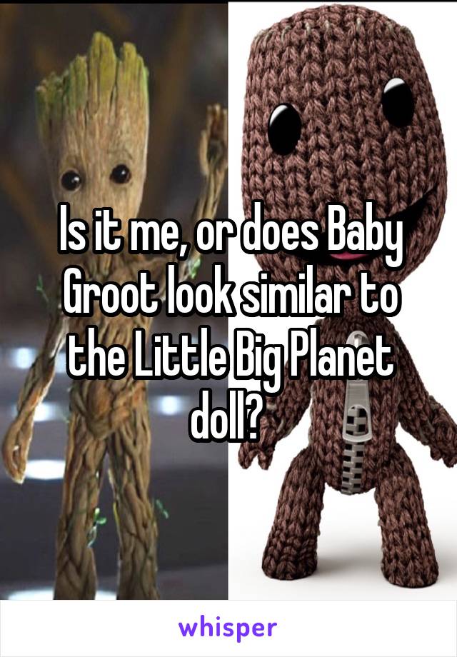 Is it me, or does Baby Groot look similar to the Little Big Planet doll? 