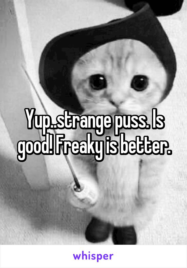 Yup..strange puss. Is good! Freaky is better.