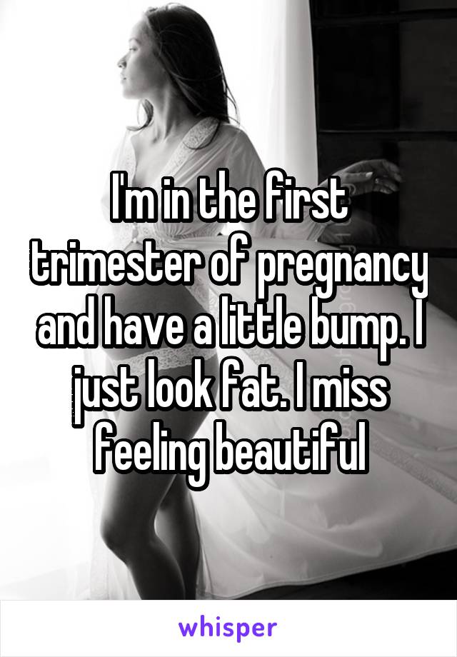 I'm in the first trimester of pregnancy and have a little bump. I just look fat. I miss feeling beautiful