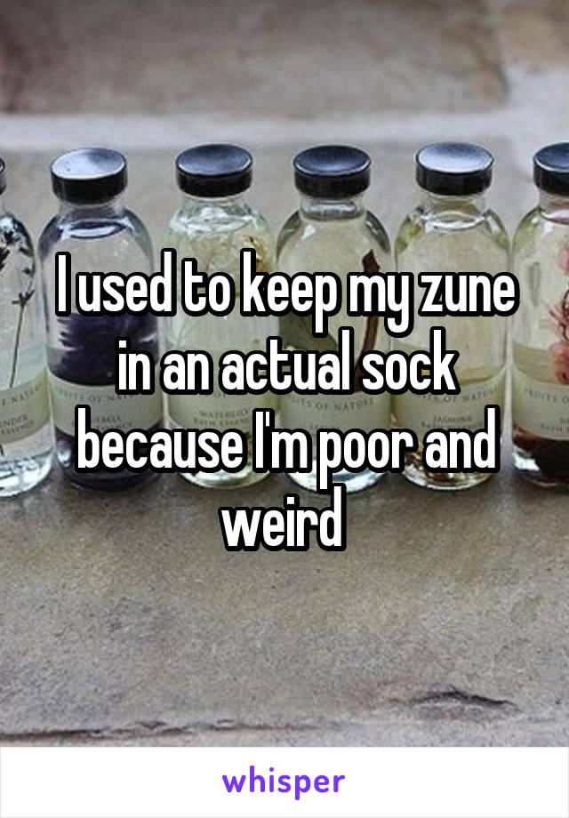 I used to keep my zune in an actual sock because I'm poor and weird 