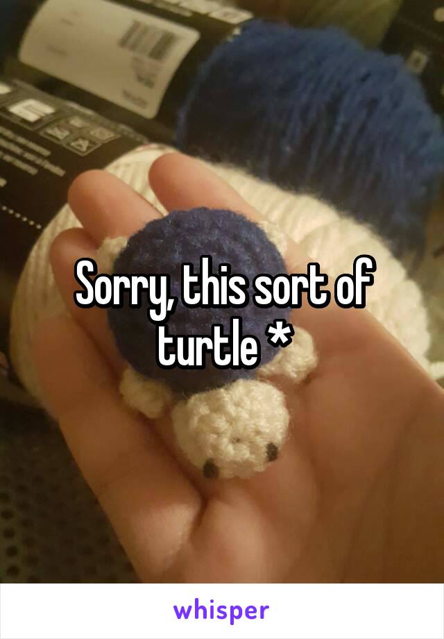 Sorry, this sort of turtle *