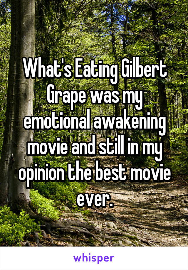 What's Eating Gilbert Grape was my emotional awakening movie and still in my opinion the best movie ever.