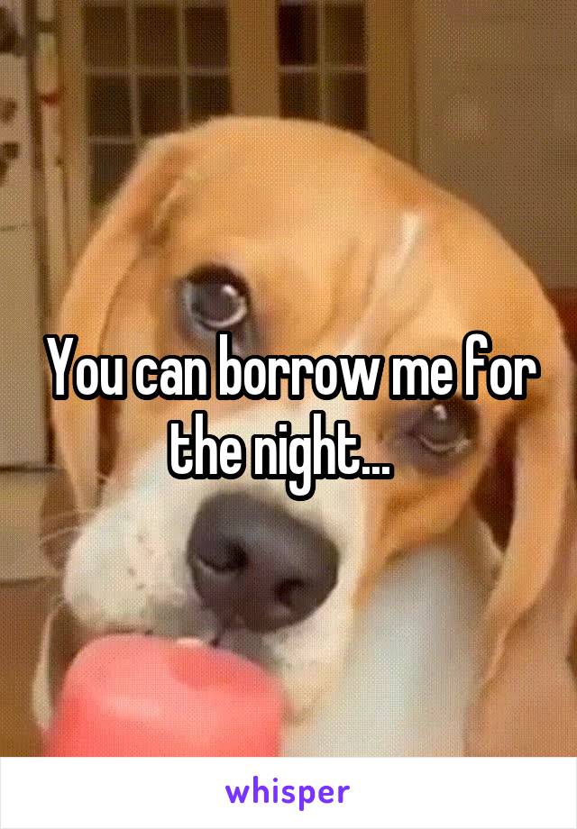 You can borrow me for the night...  