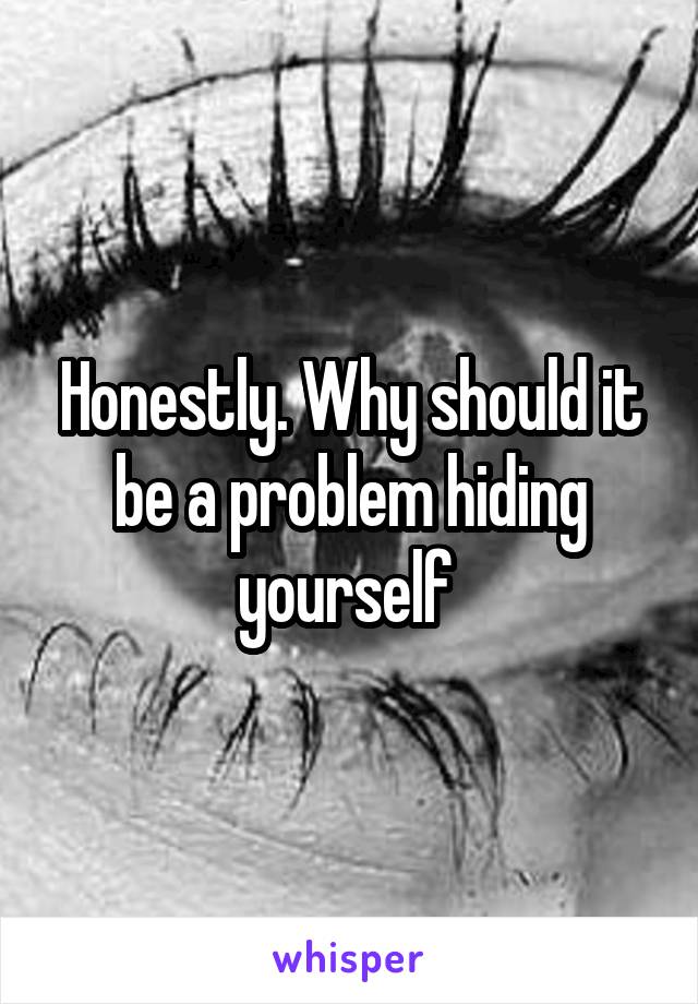 Honestly. Why should it be a problem hiding yourself 