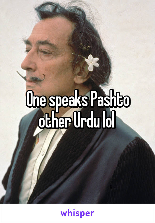 One speaks Pashto other Urdu lol 