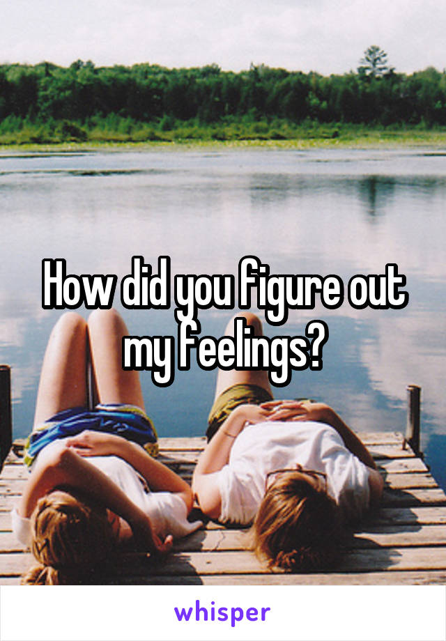 How did you figure out my feelings?