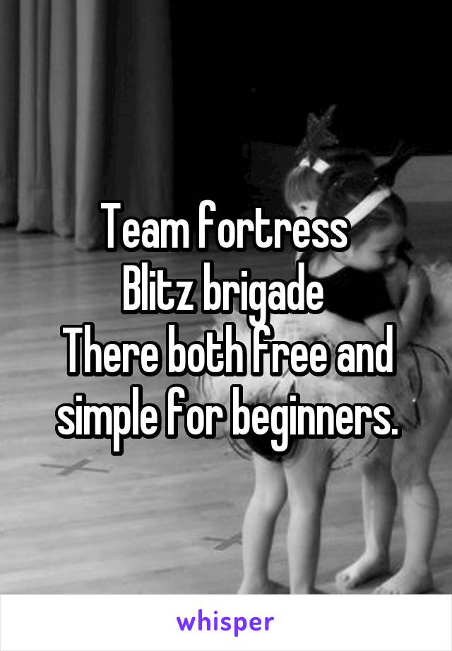 Team fortress 
Blitz brigade 
There both free and simple for beginners.