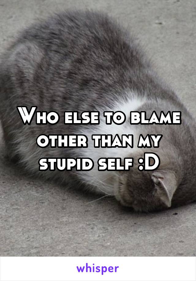 Who else to blame other than my stupid self :D
