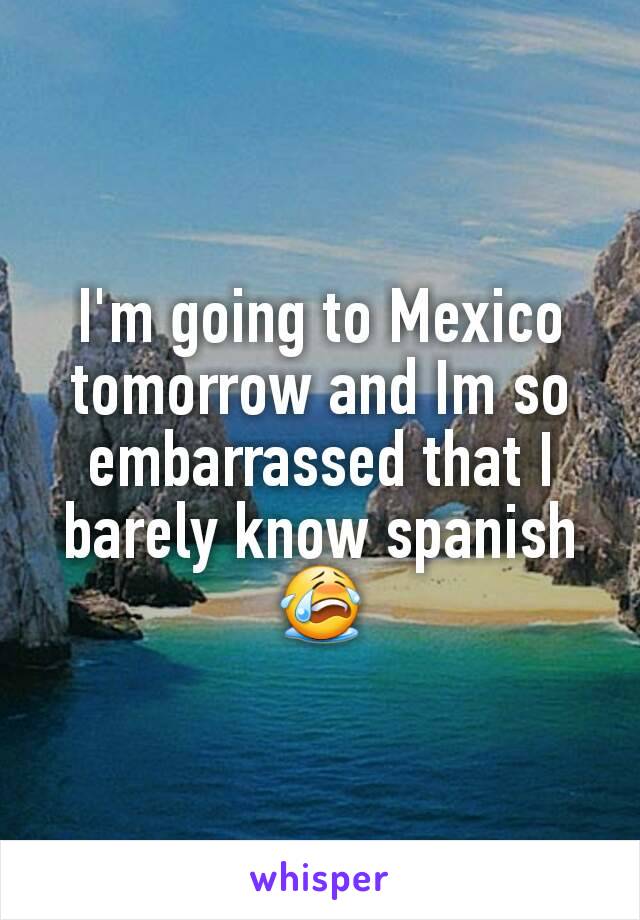 I'm going to Mexico tomorrow and Im so embarrassed that I barely know spanish 😭