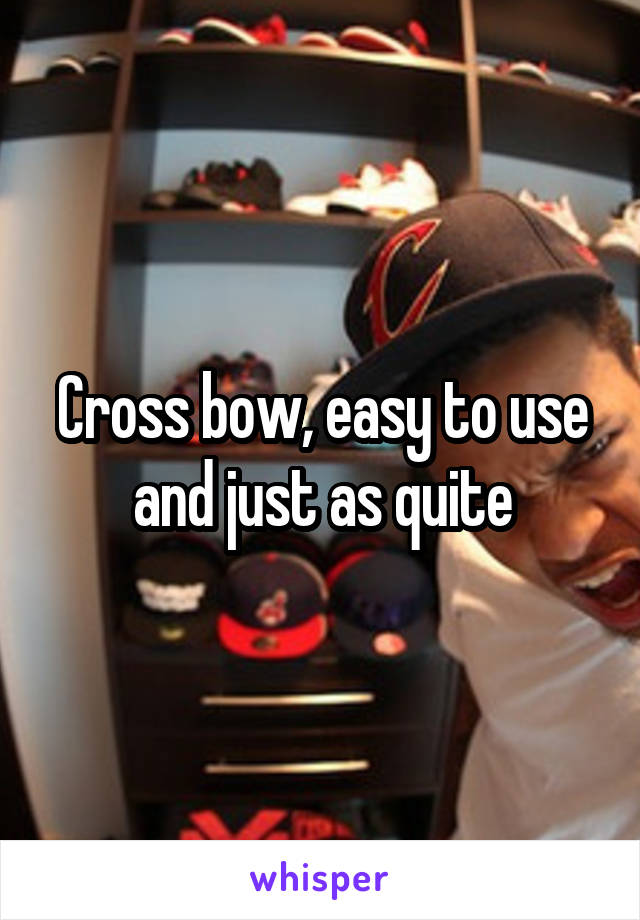 Cross bow, easy to use and just as quite