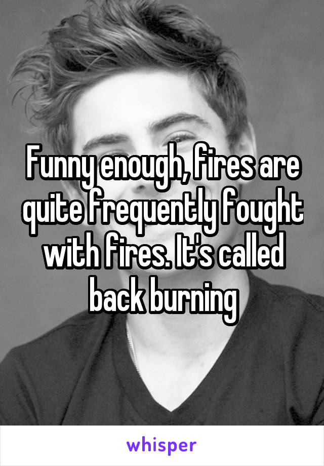 Funny enough, fires are quite frequently fought with fires. It's called back burning