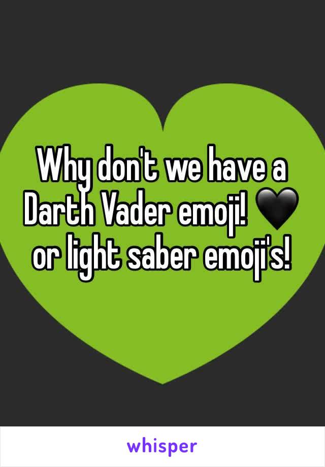 Why don't we have a Darth Vader emoji! 🖤 or light saber emoji's!