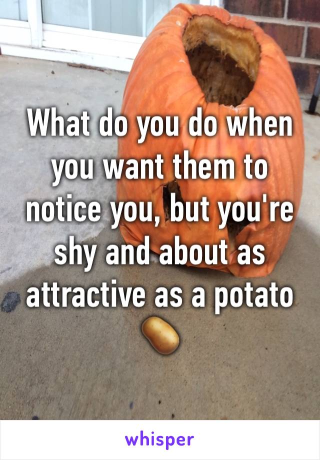 What do you do when you want them to notice you, but you're shy and about as attractive as a potato 🥔 