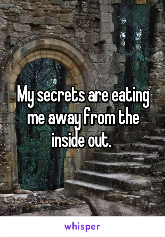 My secrets are eating me away from the inside out. 