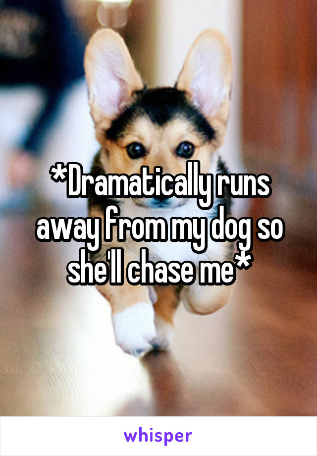 *Dramatically runs away from my dog so she'll chase me*