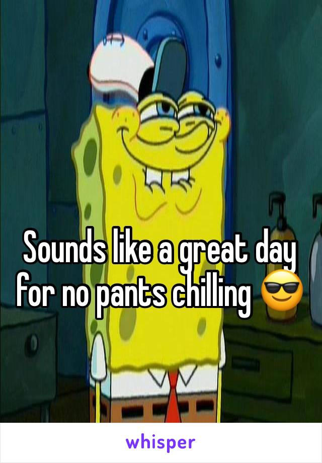 Sounds like a great day for no pants chilling 😎