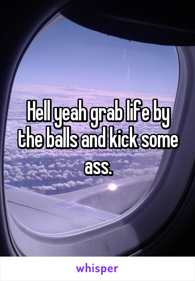 Hell yeah grab life by the balls and kick some ass.