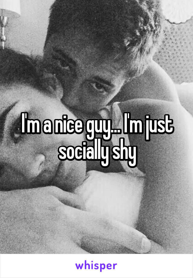 I'm a nice guy... I'm just socially shy