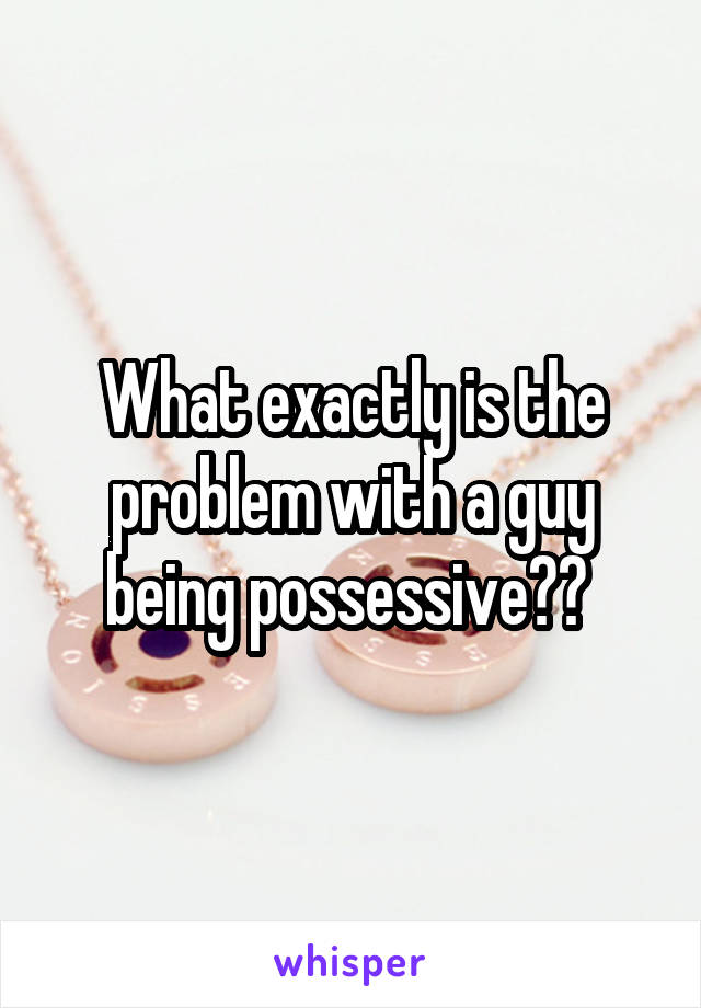 What exactly is the problem with a guy being possessive?? 