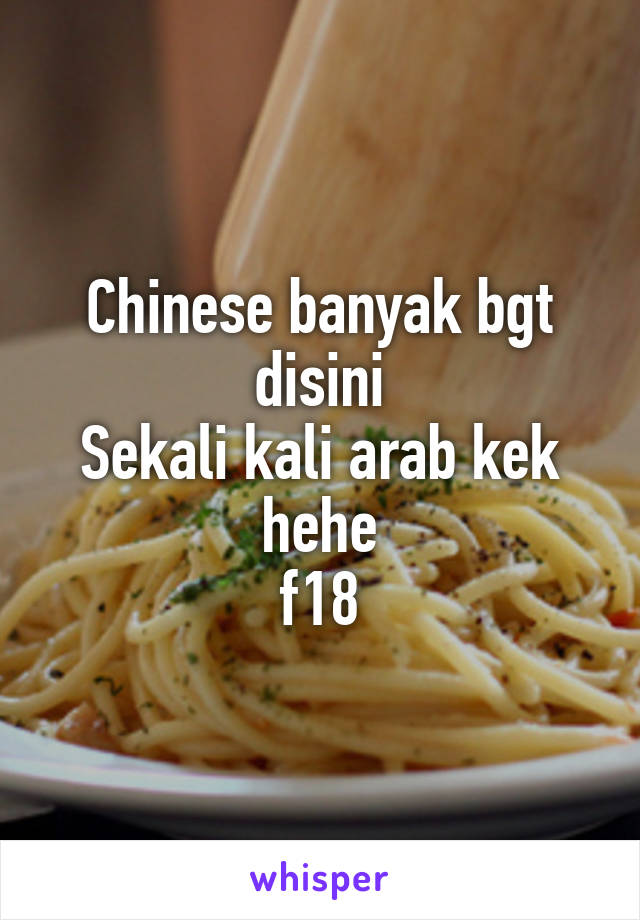 Chinese banyak bgt disini
Sekali kali arab kek
hehe
f18