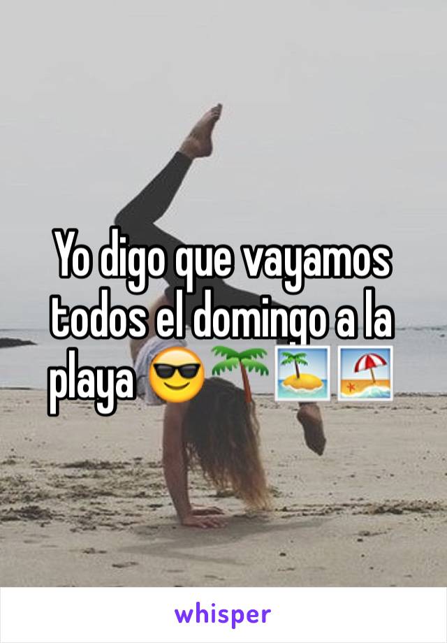 Yo digo que vayamos todos el domingo a la playa 😎🌴🏝🏖