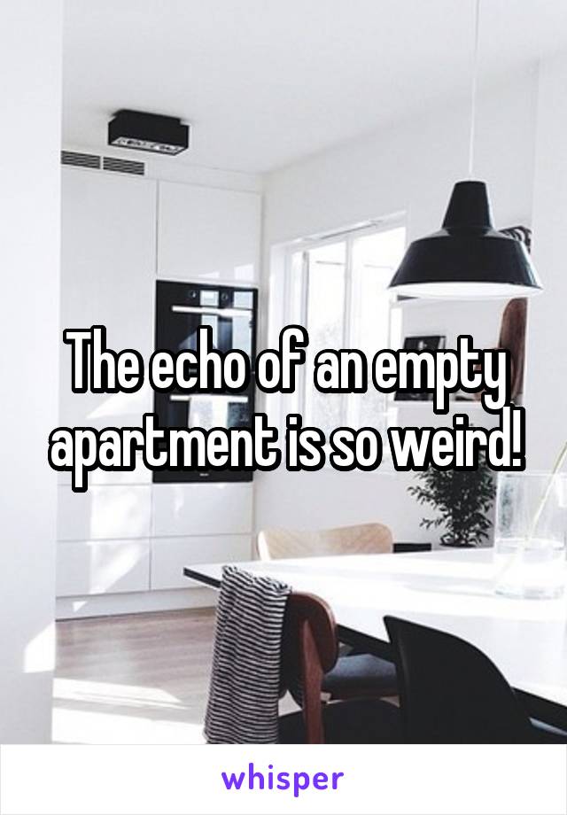 The echo of an empty apartment is so weird!