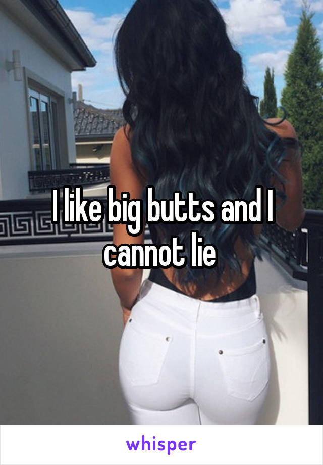 I like big butts and I cannot lie 