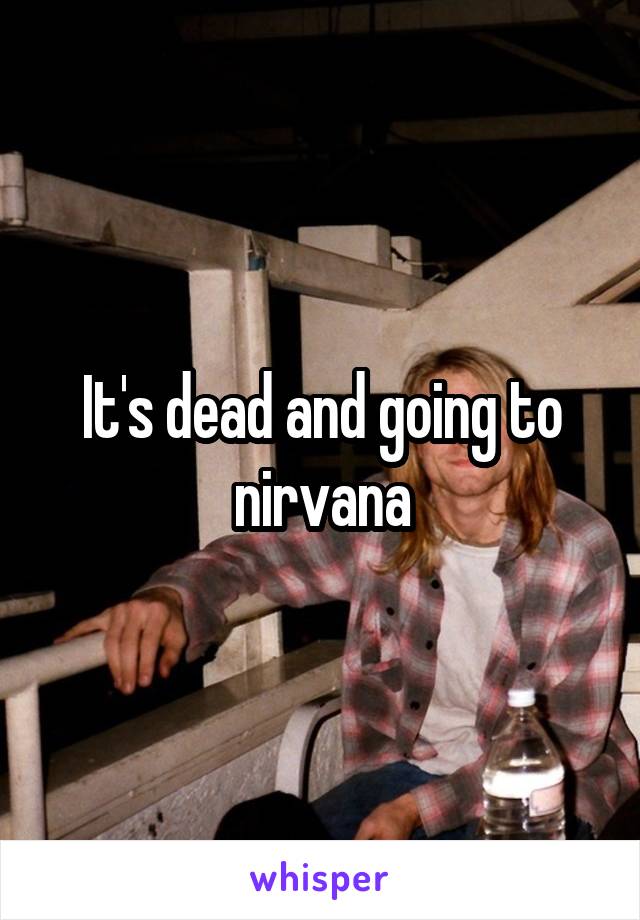 It's dead and going to nirvana