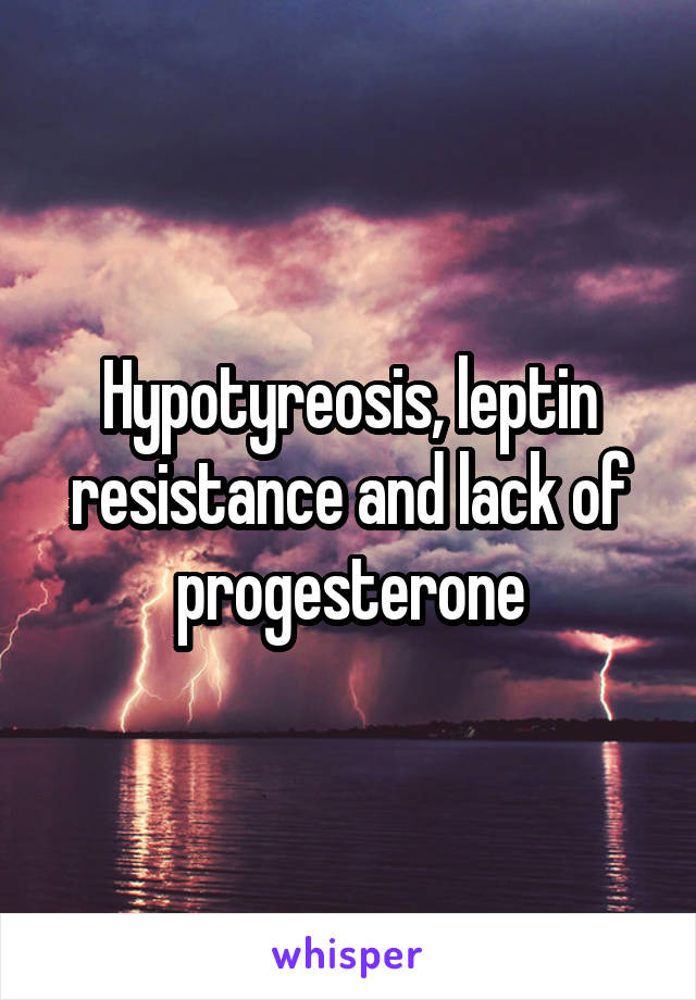 Hypotyreosis, leptin resistance and lack of progesterone