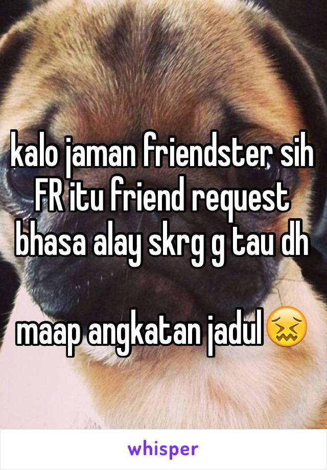 kalo jaman friendster sih FR itu friend request
bhasa alay skrg g tau dh

maap angkatan jadul😖