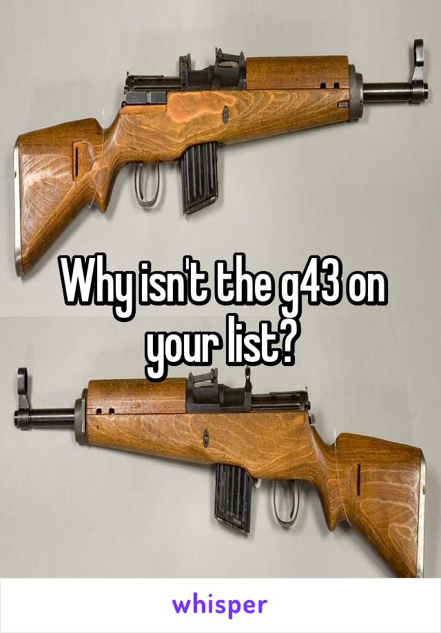 Why isn't the g43 on your list?