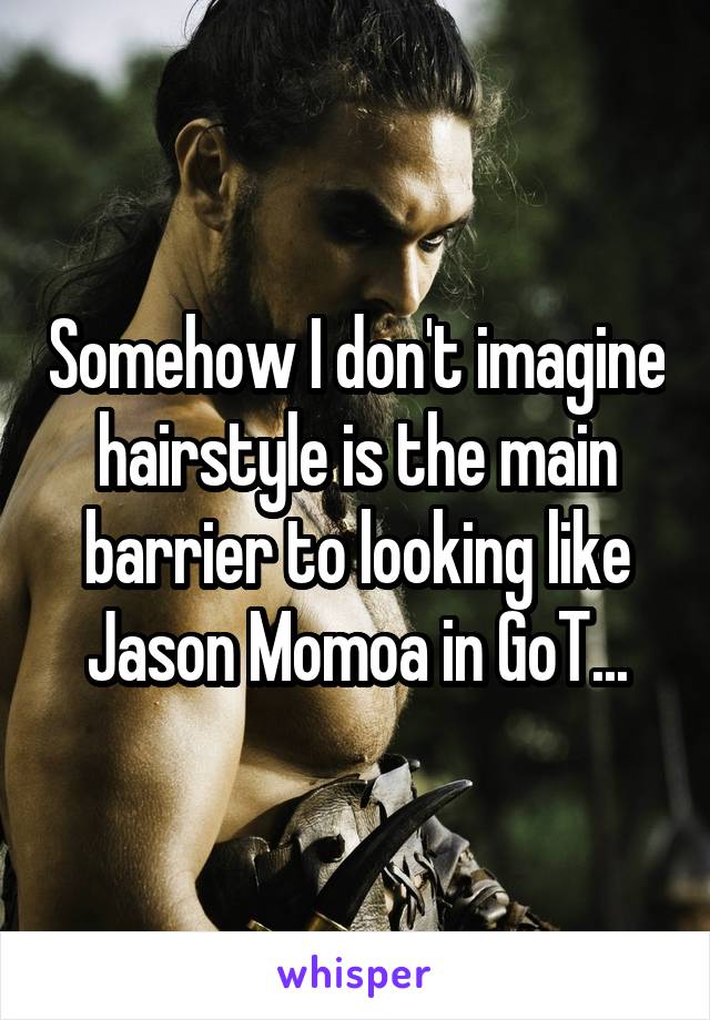 Somehow I don't imagine hairstyle is the main barrier to looking like Jason Momoa in GoT...