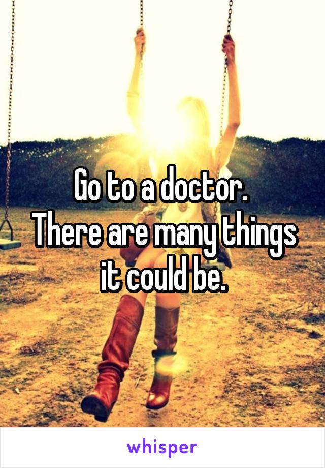 Go to a doctor. 
There are many things it could be.